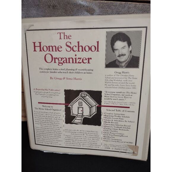 The Home School Organizer by Gregg & Sono Harris - 3 Ring Binder ISBN 1568570082 - Picture 2 of 2